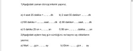 ZAMAN ÖLÇME DEĞERLENDİRMESİ