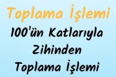 Zihinden Toplama İşlemi Konusunu Pekiştirelim 🫠🫠🫠
