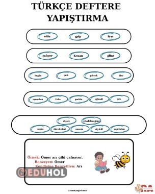 10. HAFTA TÜRKÇE DEFTER NOTLARI YAPIŞTIRMA SAYFALARI