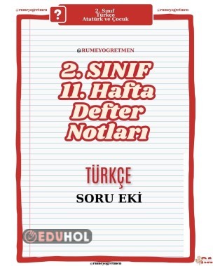 11. HAFTA TÜRKÇE DEFTER NOTLARI