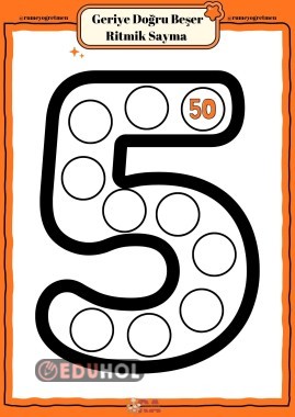 GERİYE BEŞER RİTMİK SAYMA ETKİNLİK KAĞIDI