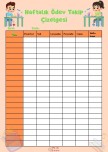 Haftalık Ödev Takip Çizelgesi