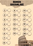 Romen Rakamları Etkinlik Kağıdı