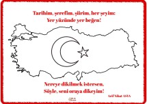 Türkiye Haritası ve Türk Bayrağı Poster Boyama Etkinliği
