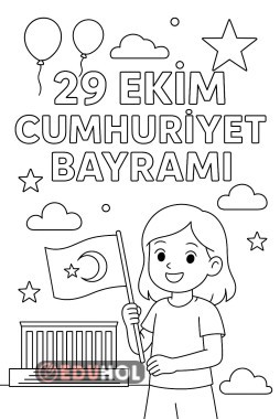 29 EKİM CUMHURİYET BAYRAMI BOYAMA GÖRSELİ