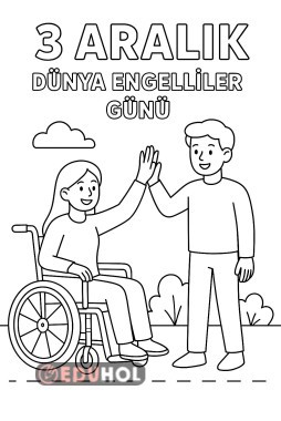 3 ARALIK DÜNYA ENGELLİLER GÜNÜ BOYAMA SAYFASI