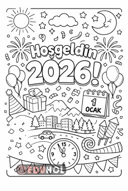 HOŞGELDİN 2026 BOYAMA SAYFASI