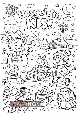HOŞGELDİN KIŞ BOYAMA SAYFASI
