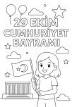 29 EKİM CUMHURİYET BAYRAMI BOYAMA GÖRSELİ