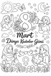 8 Mart Dünya Kadınlar Günü Boyama Sayfası