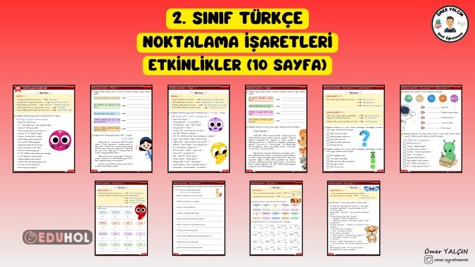 2. SINIF TÜRKÇE NOKTALAMA İŞARETLERİ ETKİNLİKLER (10 SAYFA)