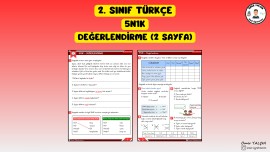 2. SINIF TÜRKÇE 5N1K DEĞERLENDİRME (2 SAYFA)