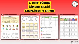 2. SINIF TÜRKÇE İSİM(AD) BİLGİSİ ETKİNLİKLER (4 SAYFA)