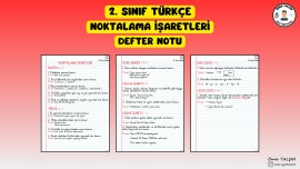 2. SINIF TÜRKÇE NOKTALAMA İŞARETLERİ DEFTER NOTLARI (3 SAYFA)