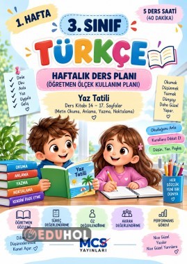 3.sınıf Türkçe 1.Hafta Öğretmen Klavuzu
