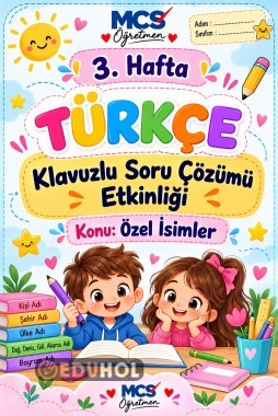3.Sınıf Türkçe klavuzlu soru çözüm etkinliği
