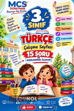 Türkçe 3 -15 soru ve değerlendirme ölçekleri