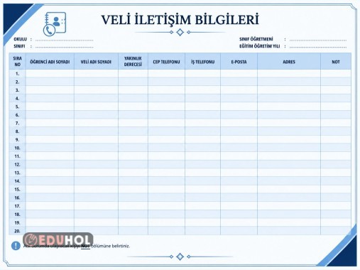 Veli İletişim Formu