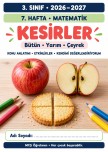 3.Sınıf Kesirler defter Notu