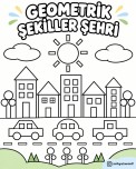 GEOMETRİK ŞEKİLLER ŞEHRİ BOYAMA
