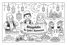 Ramazan Temalı Boyama Sayfaları