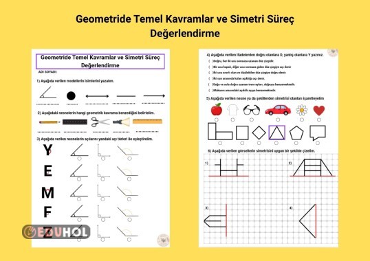 Nokta, Doğru, Işın, Açı, Doğru Parçası ve Simetri Süreç Değerlendirme