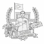 10 Kasım grup çalışması boyama etkinliği 12 parça