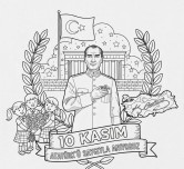 10 Kasım grup çalışması boyama etkinliği 4 parça