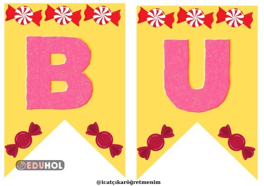 BAYRAM PANOSU SARI TEMA BU BAYRAM ŞEKERLER BENİM