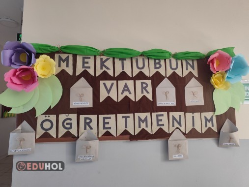 ÖĞRETMENLER GÜNÜ MEKTUBUN VAR ÖĞRETMENİM PANOSU