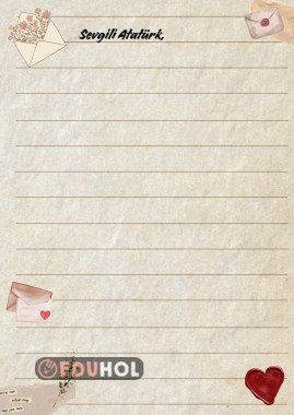 Maarifin Kalbinde Çocuk-Atatürk'e Mektup Kağıdı