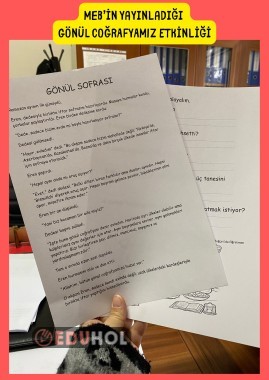 MEB'in yayınladığı Gönül Coğrafyamızla ilgili okuma anlama çalışması