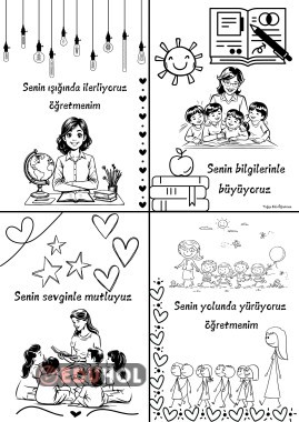 öğretmenler günü boyama sayfası