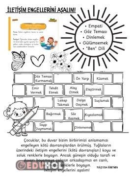 Yaşam becerileri iletişim engellerini aşalım boyaması