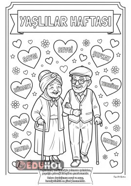 Yaşlılar Haftası Boyama Sayfası