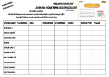 Yaşam becerileri zaman yönetimi egzersizleri