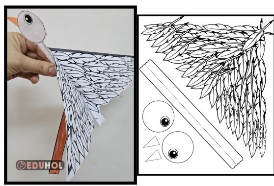 Leylek kes yapıştır şablon