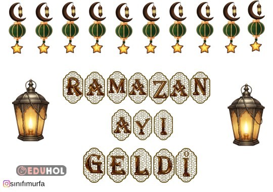 Ramazan Ayı geldi yazı Şablon ve görseller