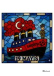 19 Mayıs VİTRAY SANAT çalışması boyama şablonu