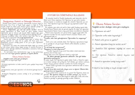 2 tane 24 Kasım Okuma Anlama  Metinleri