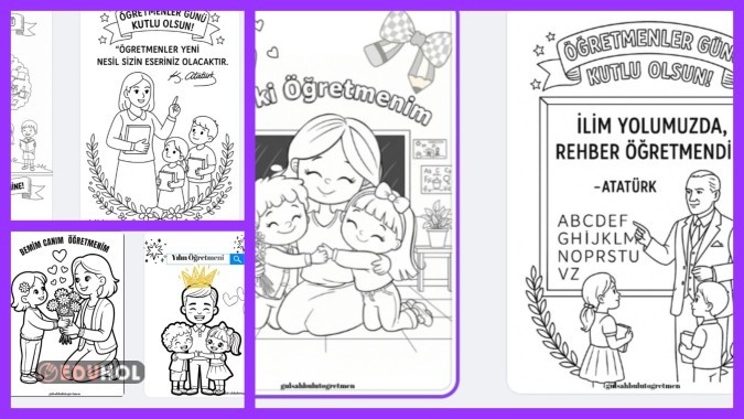 24 Kasım Öğretmenler Günü  Boyama sayfaları 19 Sayfa