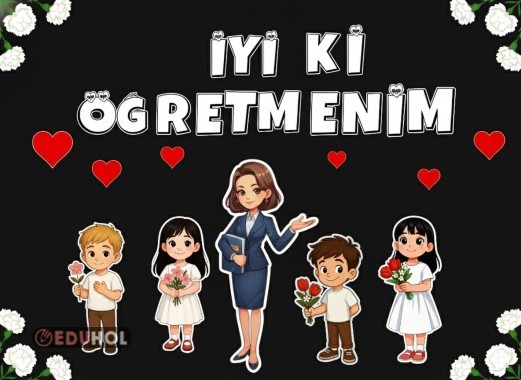 24 Kasım  Öğretmenler Günü Pano  Görselleri Beyaz