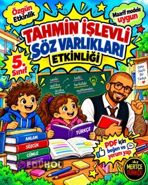 5. Sınıf Türkçe Tahmin İşlevli Söz Varlıkları Etkinliği | Ücretsiz PDF