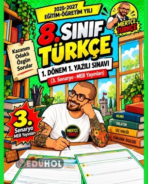 8. Sınıf Türkçe 1. Dönem 1. Yazılı Sınavı | 3. Senaryo | 2026-2027 | Ücretsiz PDF