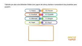 Fiilden İsim Yapan Yapım Ekleri