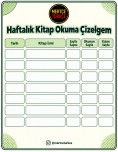 Haftalık Kitap Okuma Çizelgesi | Okuma Takip Formu