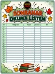 Sonbahar Okuma Listem | 20 Kitaplık Okuma Takip Çizelgesi
