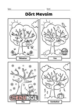 Dört mevsim boyama etkinliği