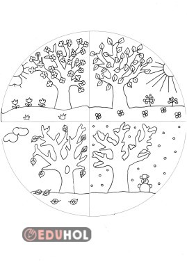 Dört mevsim boyama etkinlik