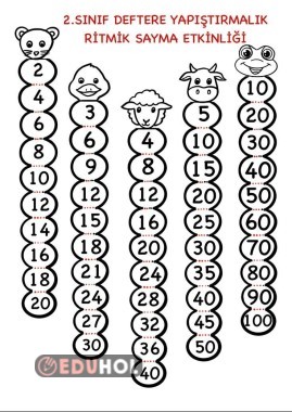 Ritmik sayma defter etkinliği